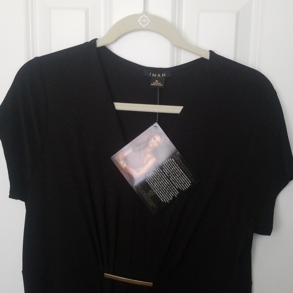 NWT Iman Global Chic MAXI Dress Black